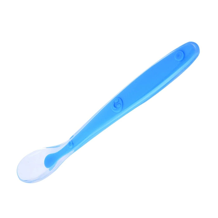 Soft Silicone Ergonomic Baby Feeding Spoon — Sky Blue