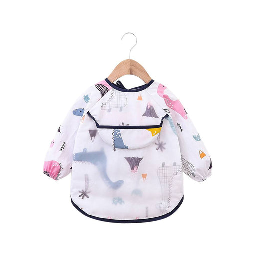 Baby Long Sleeve Apron Smock Bib Pink T-Rex - Sommerfugl Kids