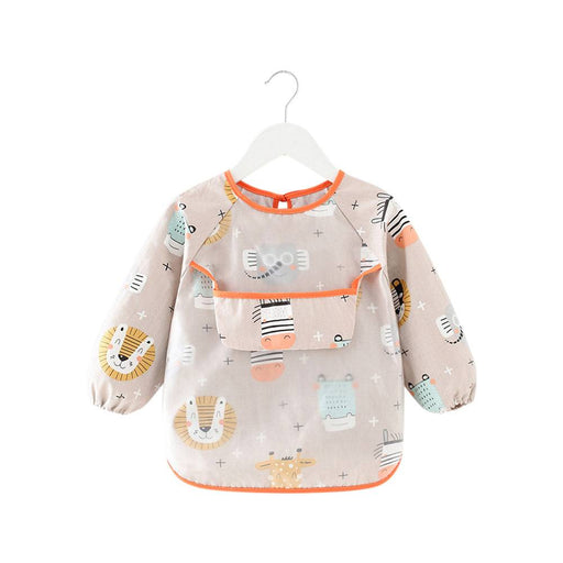 Baby Long Sleeve Apron Smock Bib Safari V2 - Sommerfugl Kids