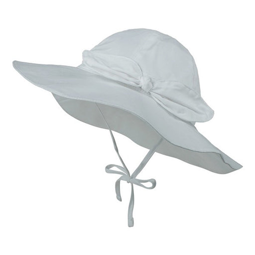 Wide Brim Baby Sun Hat — White - Sommerfugl Kids
