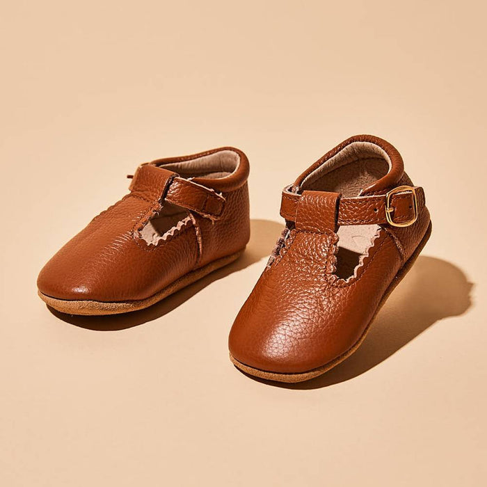 Cinnamon Leather Baby T Bar Shoe - Sommerfugl Kids