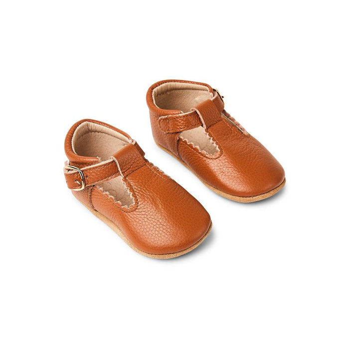 Cinnamon Leather Baby T Bar Shoe - Sommerfugl Kids