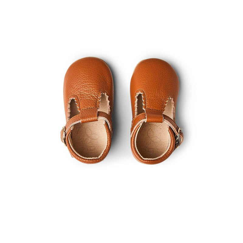Cinnamon Leather Baby T Bar Shoe - Sommerfugl Kids