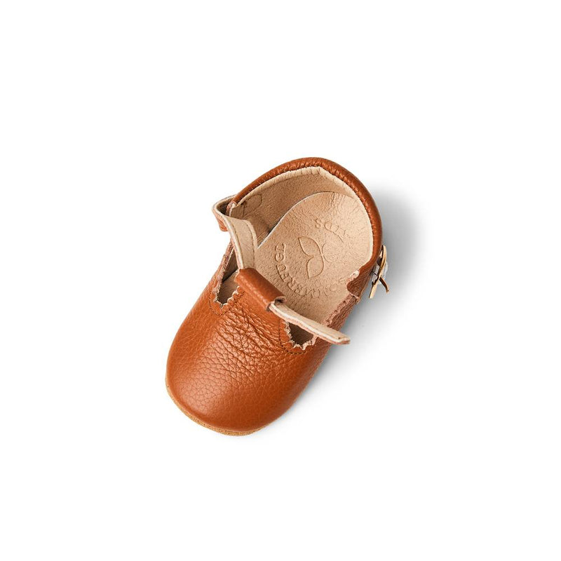 Cinnamon Leather Baby T Bar Shoe - Sommerfugl Kids