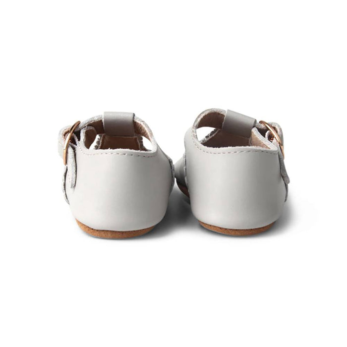 Cloud Grey Leather Baby T Bar Shoe - Sommerfugl Kids