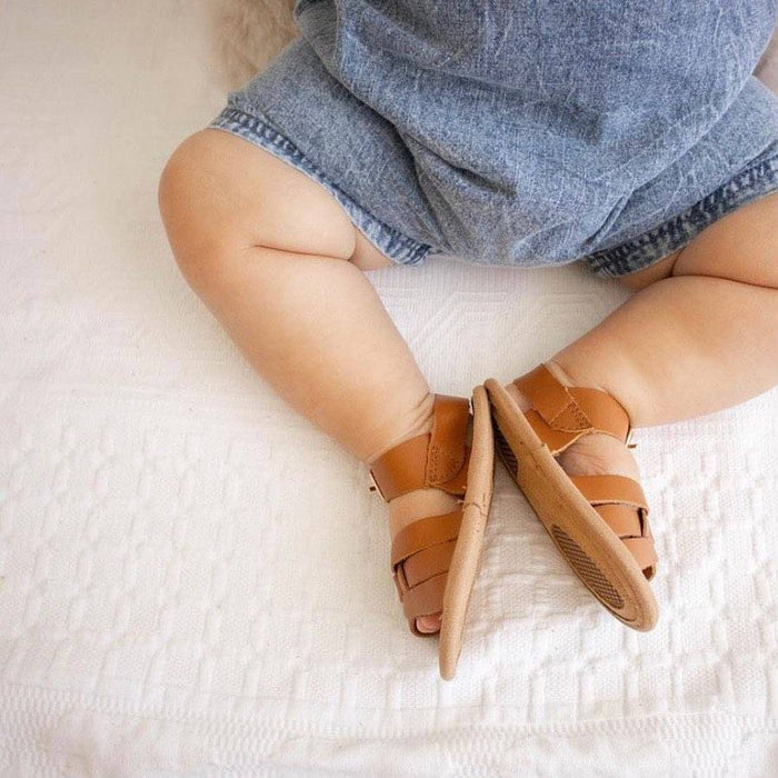 Gingerbread Weave Leather Baby Sandal - Sommerfugl Kids