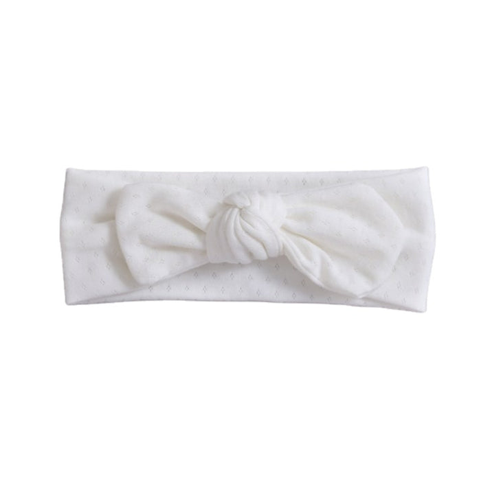 Lily Eyelet Baby Bowknot Headband in White