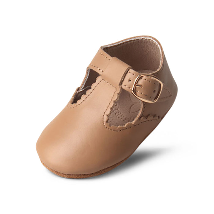Peanut Leather Baby T Bar Shoe