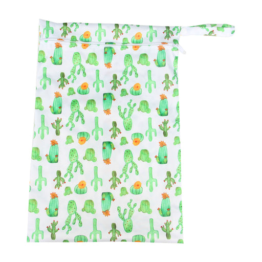 Reusable Single Zip Waterproof Nappy Wet Bag — Cactus Party - Sommerfugl Kids