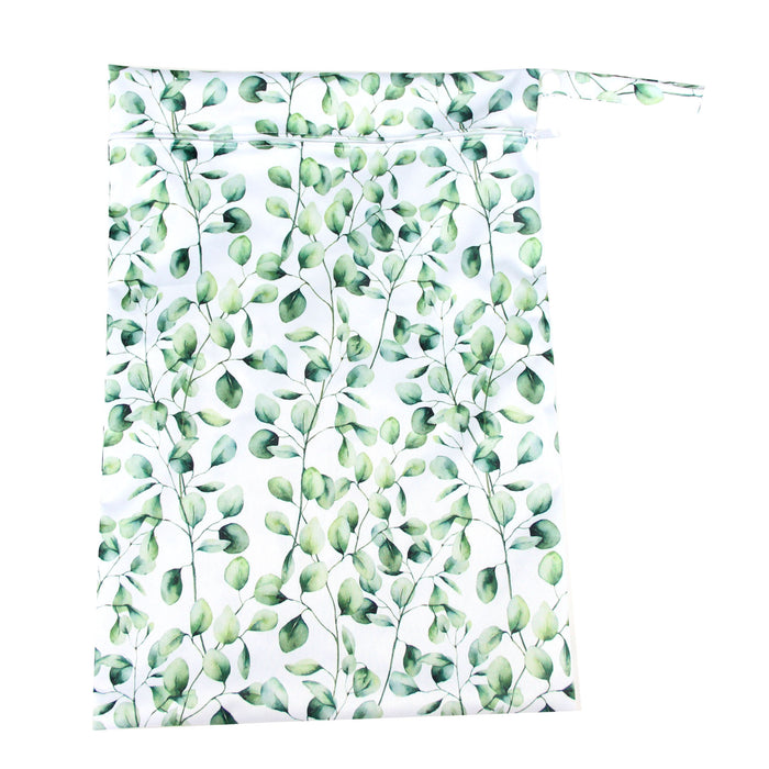 Reusable Single Zip Waterproof Nappy Wet Bag — Soft Eucalyptus