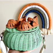 Nutmeg Wax Leather Baby Sandal - Sommerfugl Kids