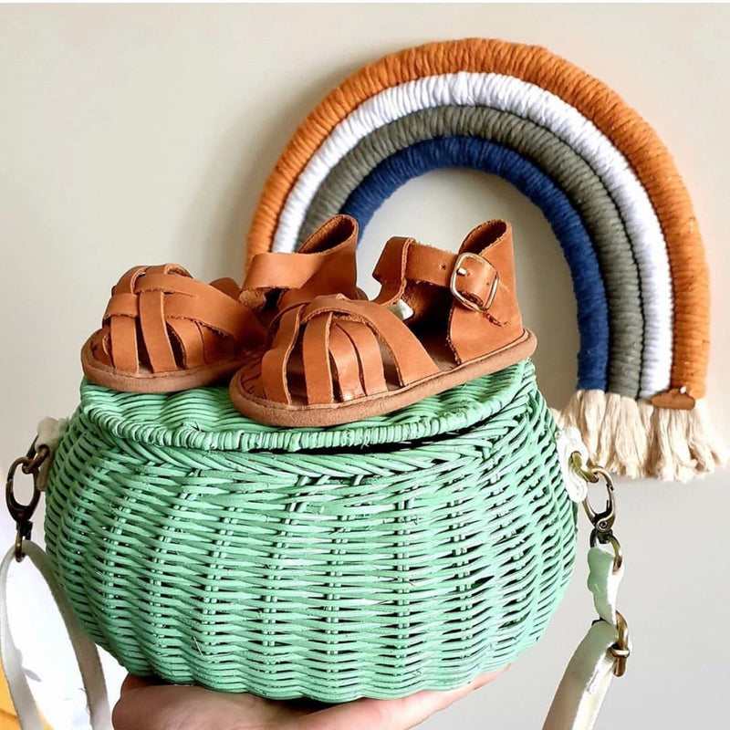 Nutmeg Wax Leather Baby Sandal - Sommerfugl Kids