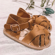 Nutmeg Wax Leather Baby Sandal - Sommerfugl Kids